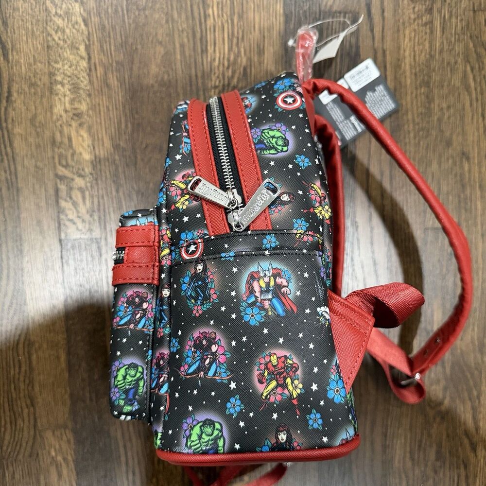 loungefly marvel avengers tattoo graphic print mini backpack - Picture 2 of 7